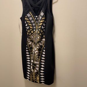 Black brown white dress
